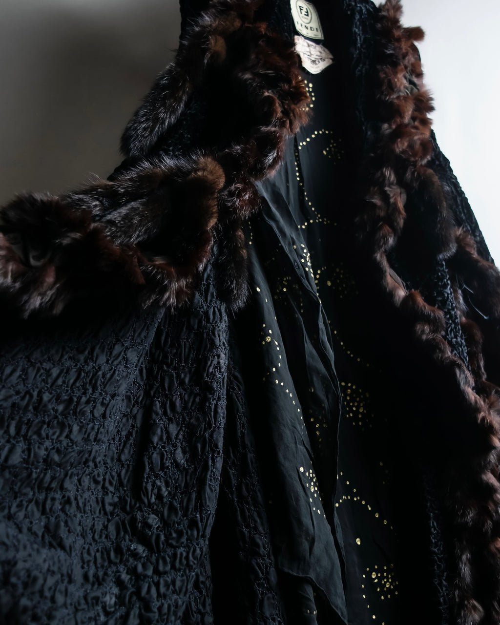 "FENDI" 1970's oversized astrakhan fur coat