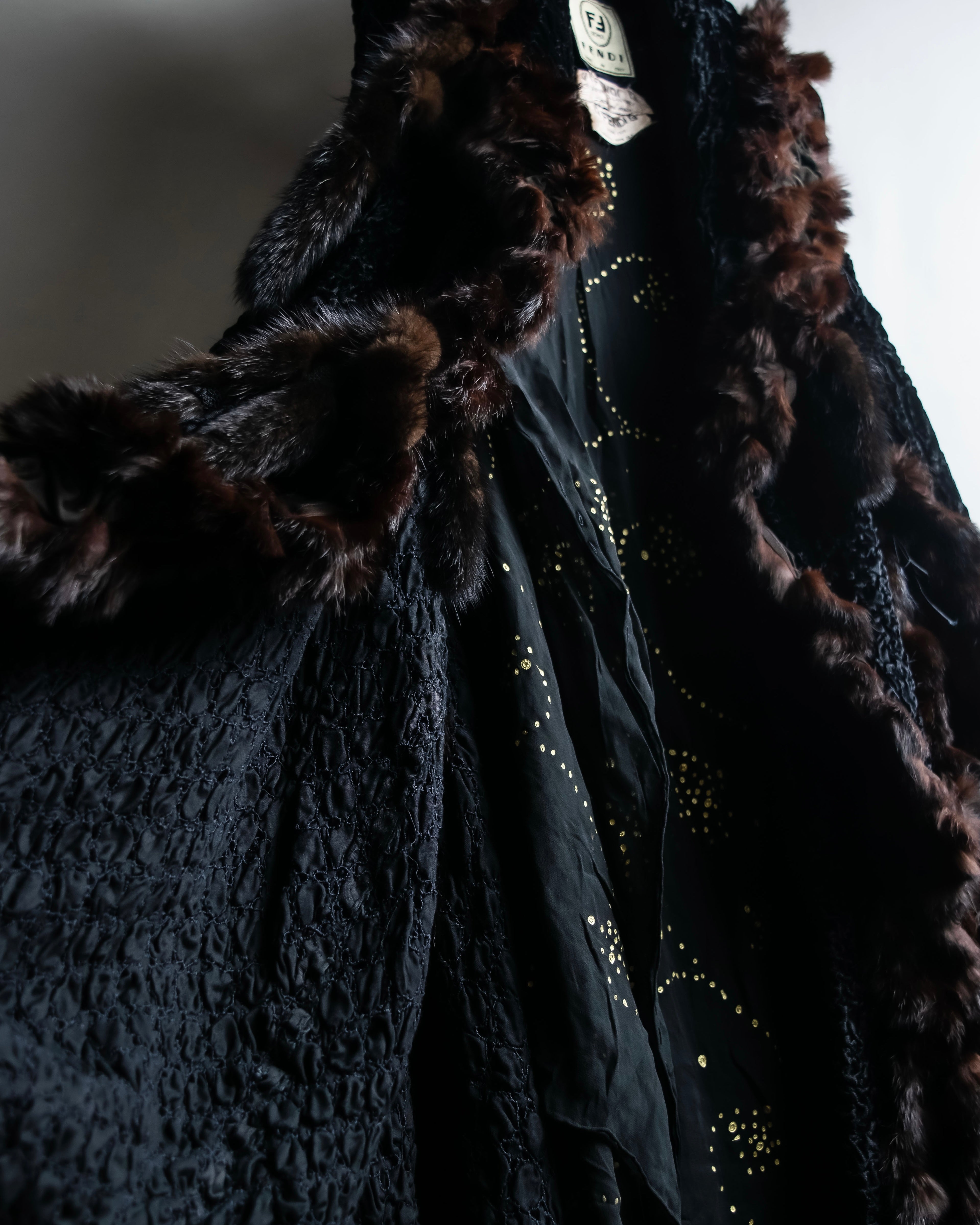 "FENDI" 1970's oversized astrakhan fur coat