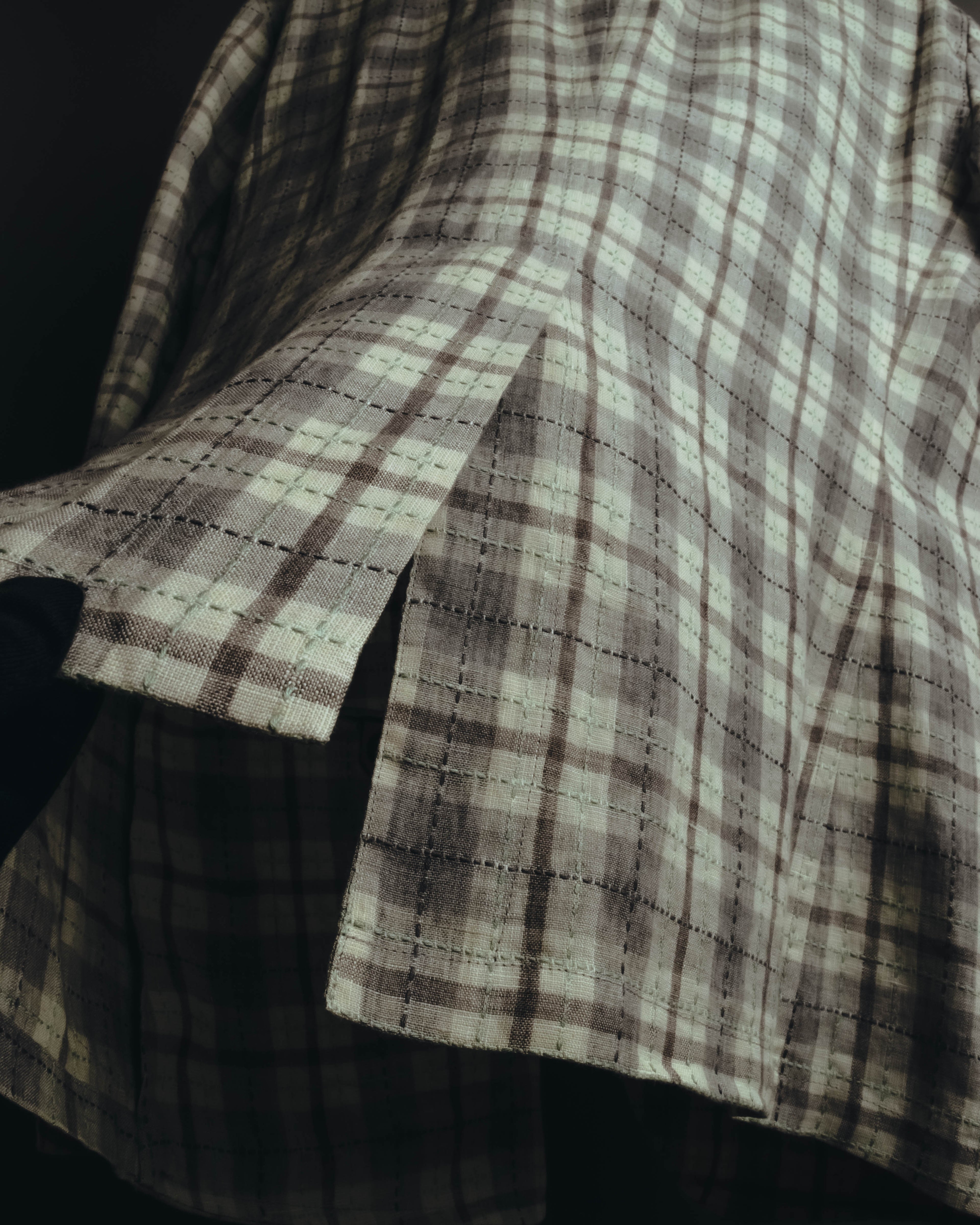-SPECIAL- "Hermès" 10's Textured linen blend check blazer