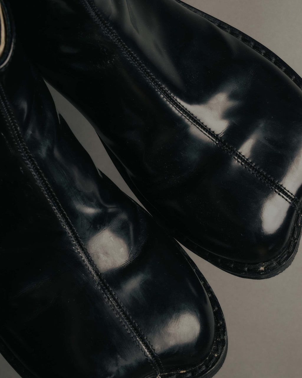 "MM6 Maison Margiela" 2010's Glossy leather side zip ankle boots