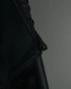 "JUNYA WATANABE COMME des GARÇONS" 00's Glossy raw hem flared long skirt