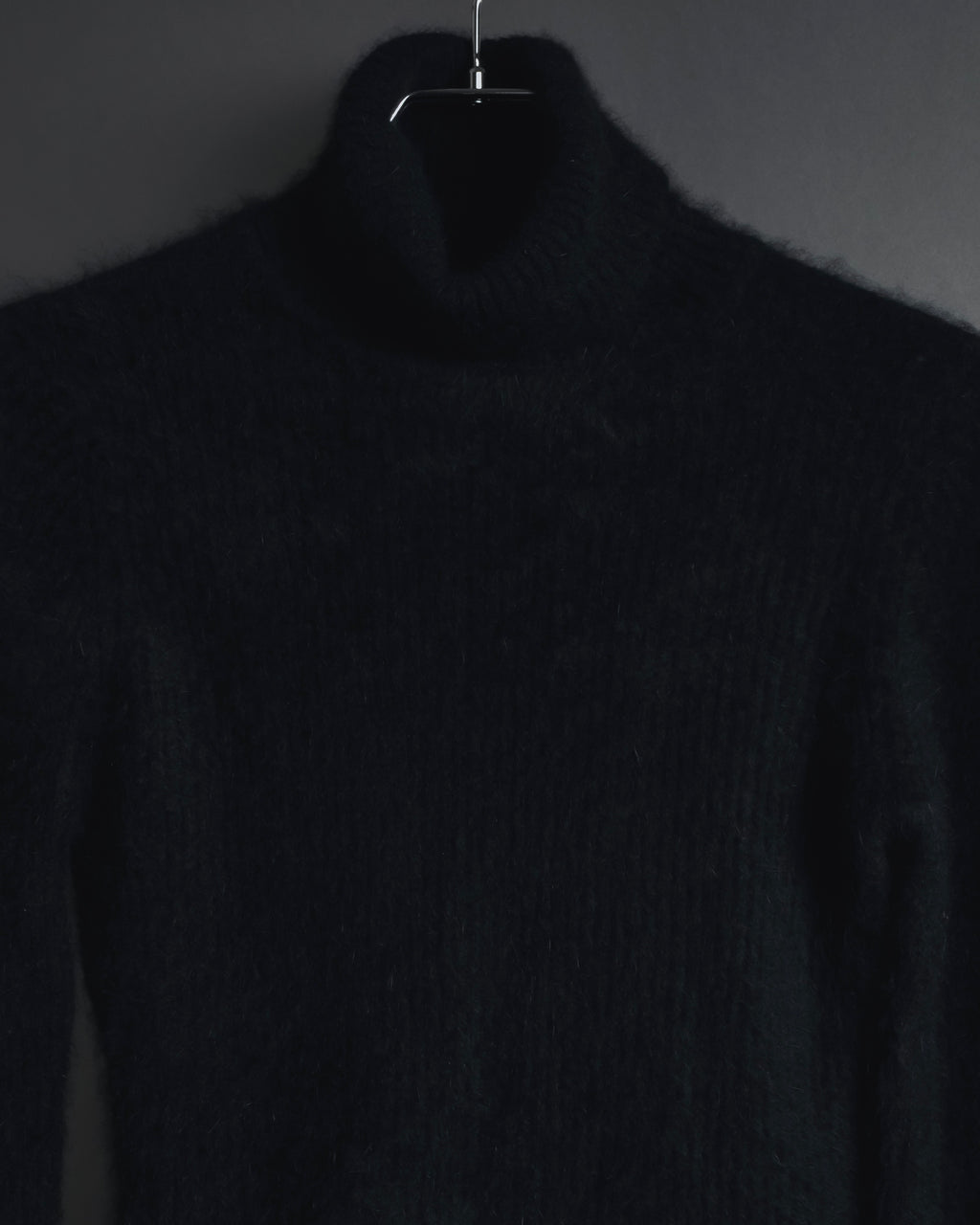 "I WISH" Angora-blend fuzzy turtleneck knit