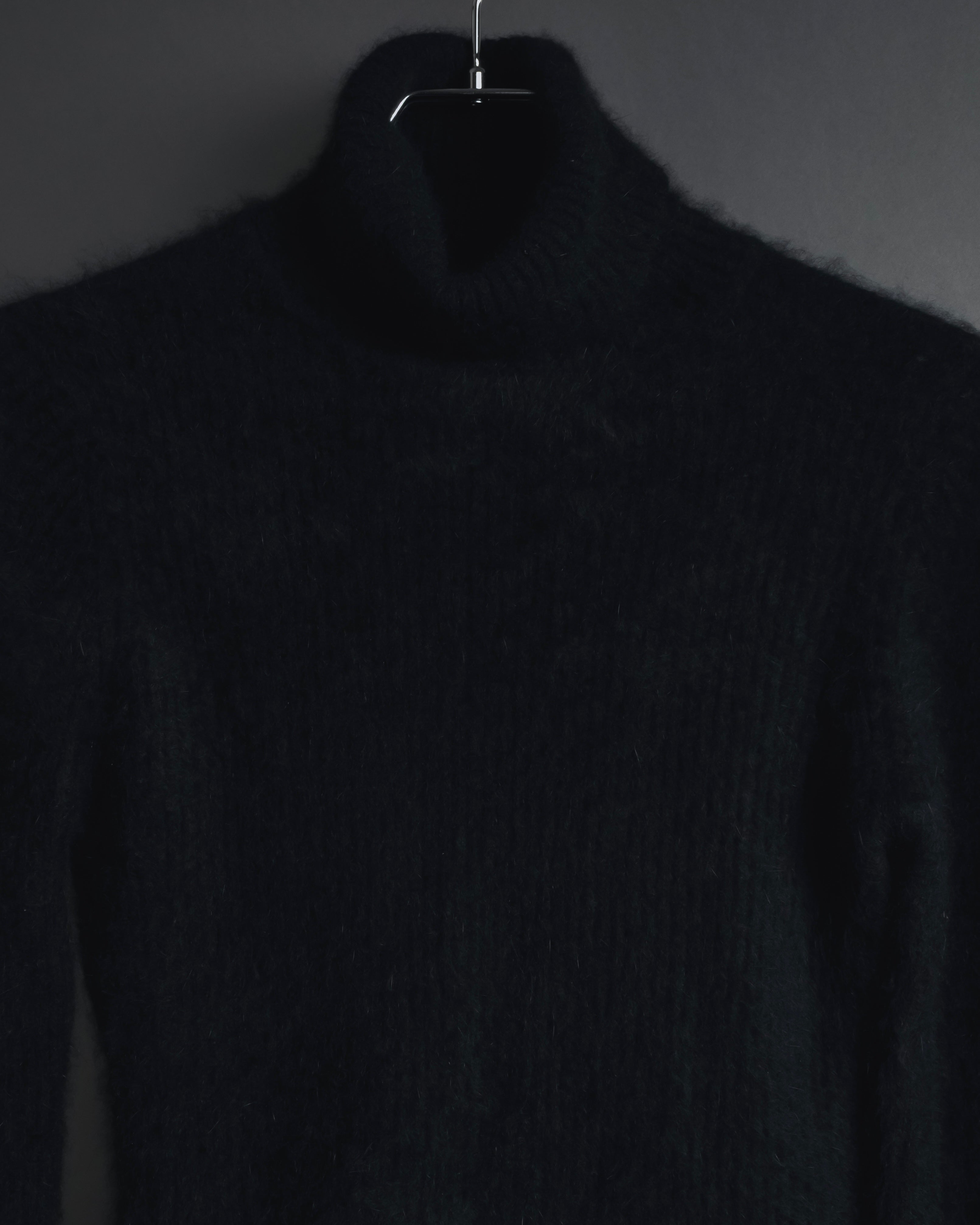 "I WISH" Angora-blend fuzzy turtleneck knit