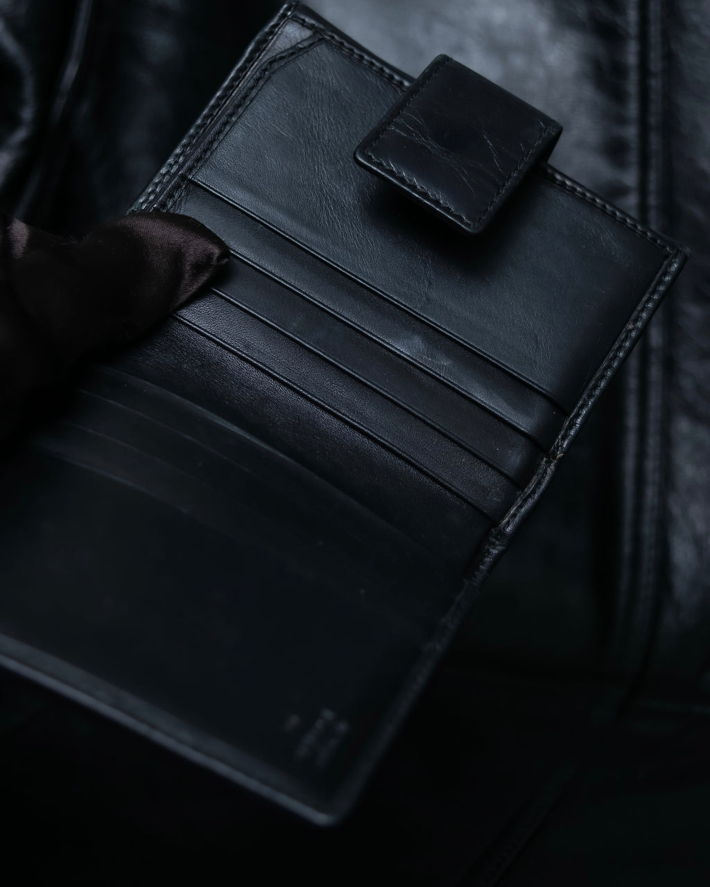 "GUCCI" GG pattern leather compact wallet