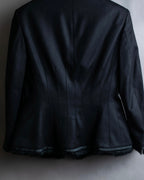 "Alexandar McQueen" Fur trimmed design shaped tailored jacket