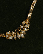 "Christian Dior" 80's-90's Rhinestone logo necklace