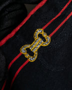 "Cartier" Gemstone brooch motif silk square scarf