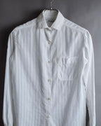 "Christian Dior" 90's Logo engraved striped shirt