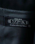 "SOANA" Bowtie belted design long black dress