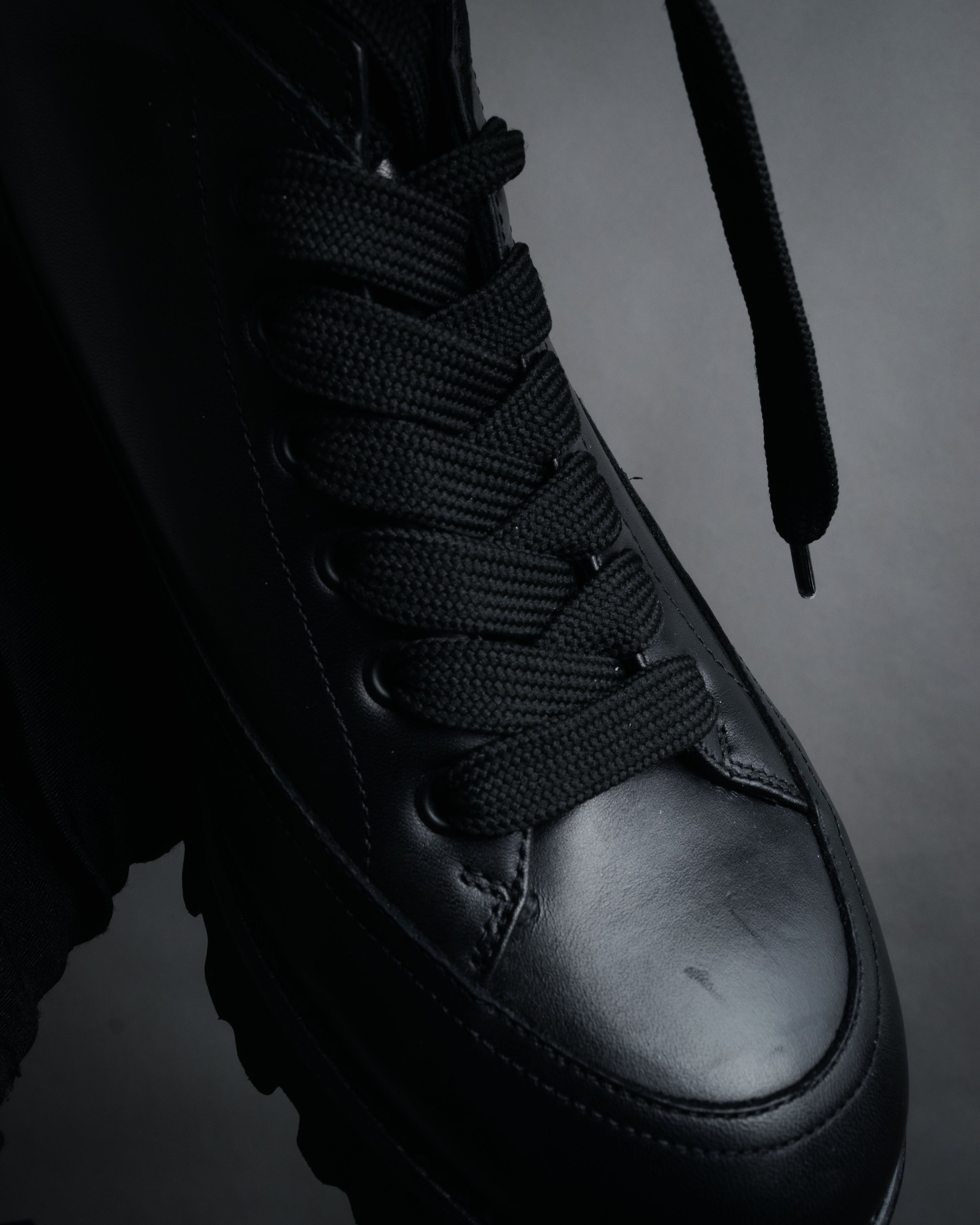 “VERSACE” 2019-2023 Minimal lug sole leather combat boots