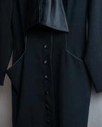 "HERMES" Ribbon scarf detail shaped coat