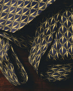 "GUCCI" 80's Nautical patterned silk necktie