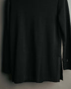 -SPECIAL- “Yves Saint Laurent” 90’s crochet collar pearl button knit pullover
