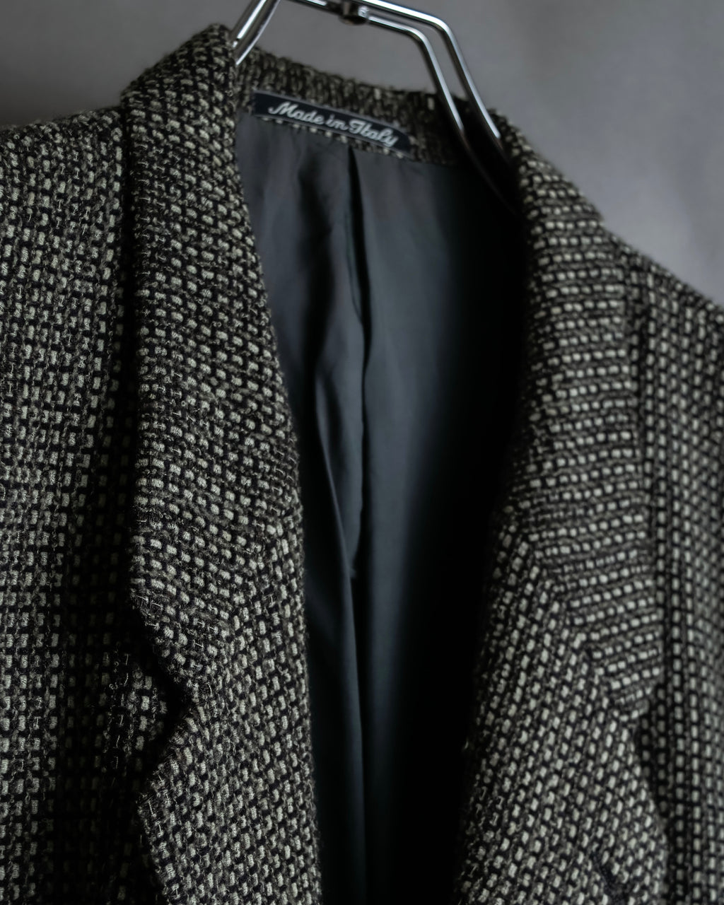 "GIORGIO ARMANI" Greige mix checkered pattern tailored jacket