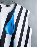 "RAF SIMONS" 14ss Neoprene graphic sleeveless T-shirt