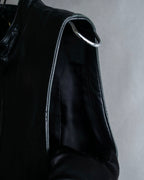 "BALMAIN" Braided detail lamb leather zip-up vest