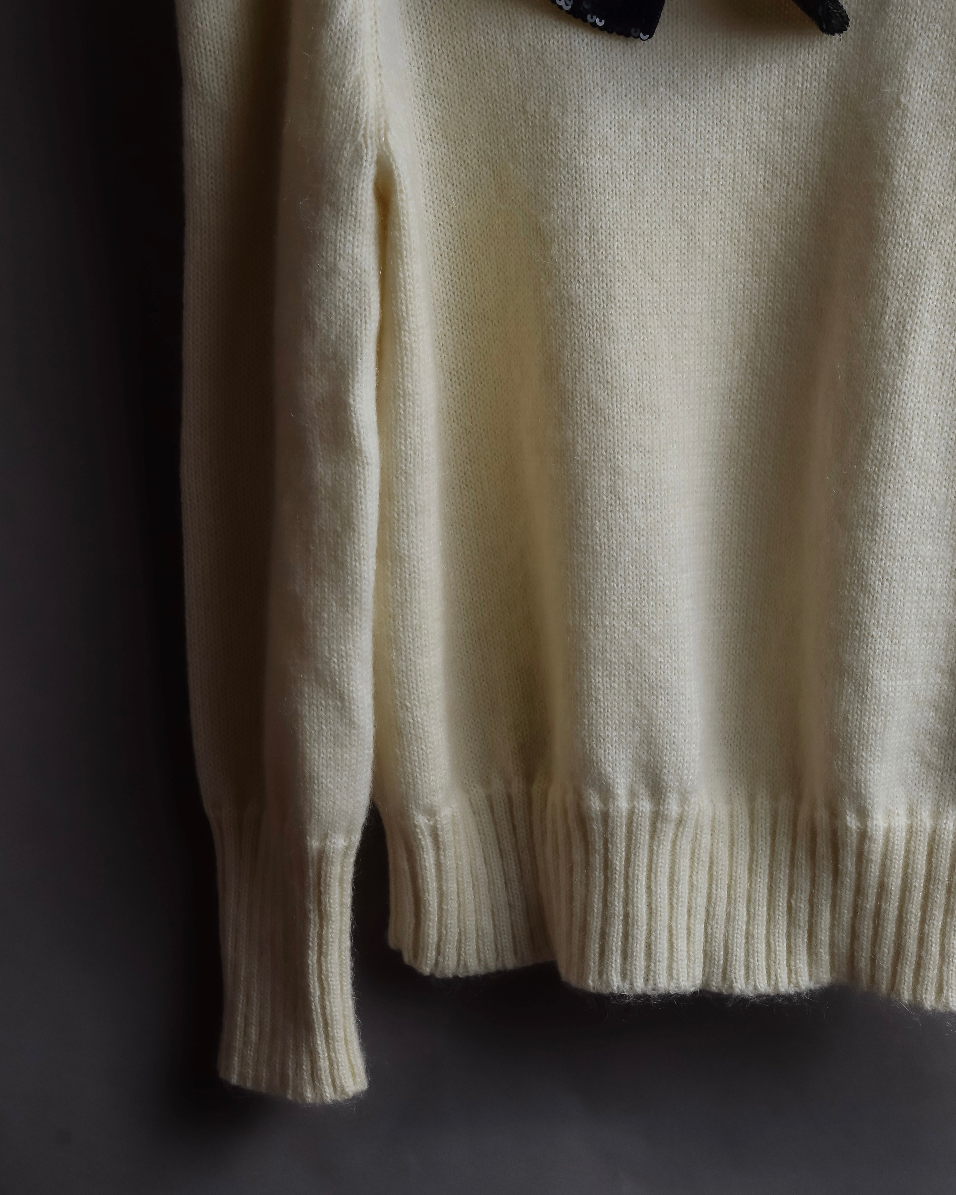 "Saint Laurent" Sequin ribbon design shoulder structure knit