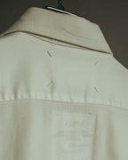 “Maison Martin Margiela” Replica 00’s-10’s Line 14 textured bib white shirt