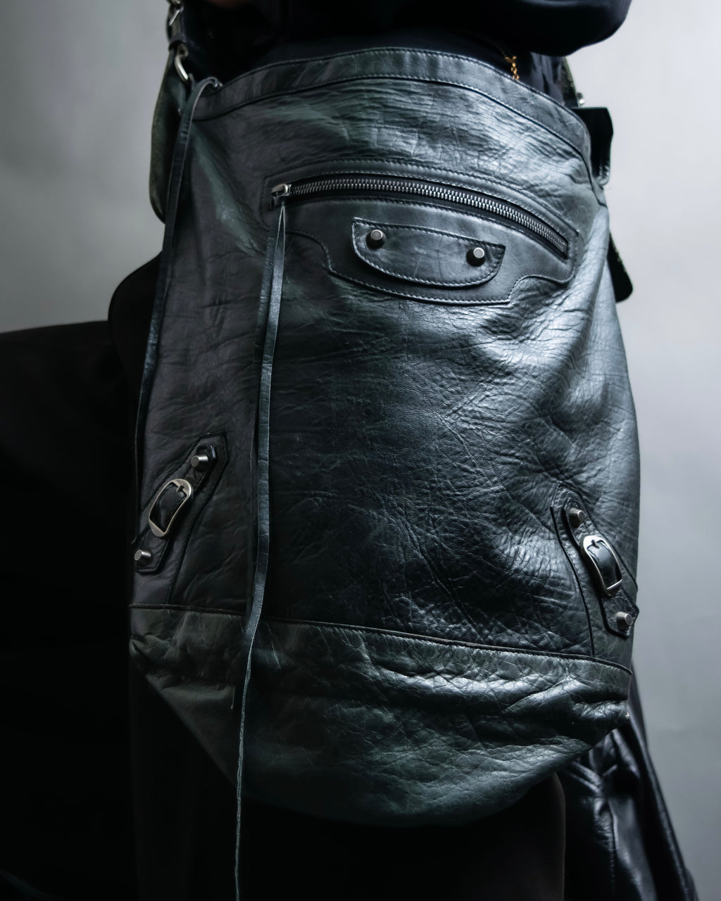 “BALENCIAGA” The Day leather shoulder bag