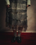 -SPECIAL- "tricot COMME des GARÇONS" 07SS Gingham check sheer tiered ruffle skirt