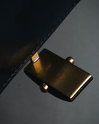 "GUCCI" Mid 00’s wood-lock leather long wallet