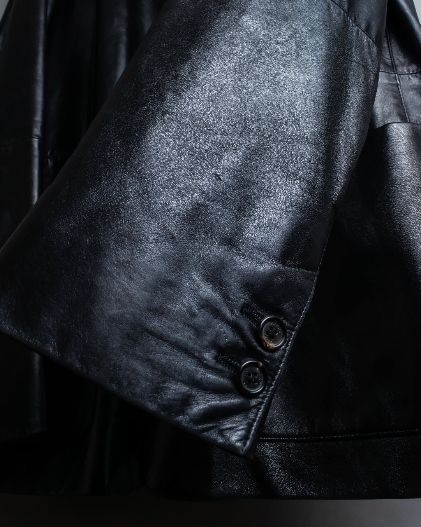 "PRADA" Oversized switched design leather tailored jacket