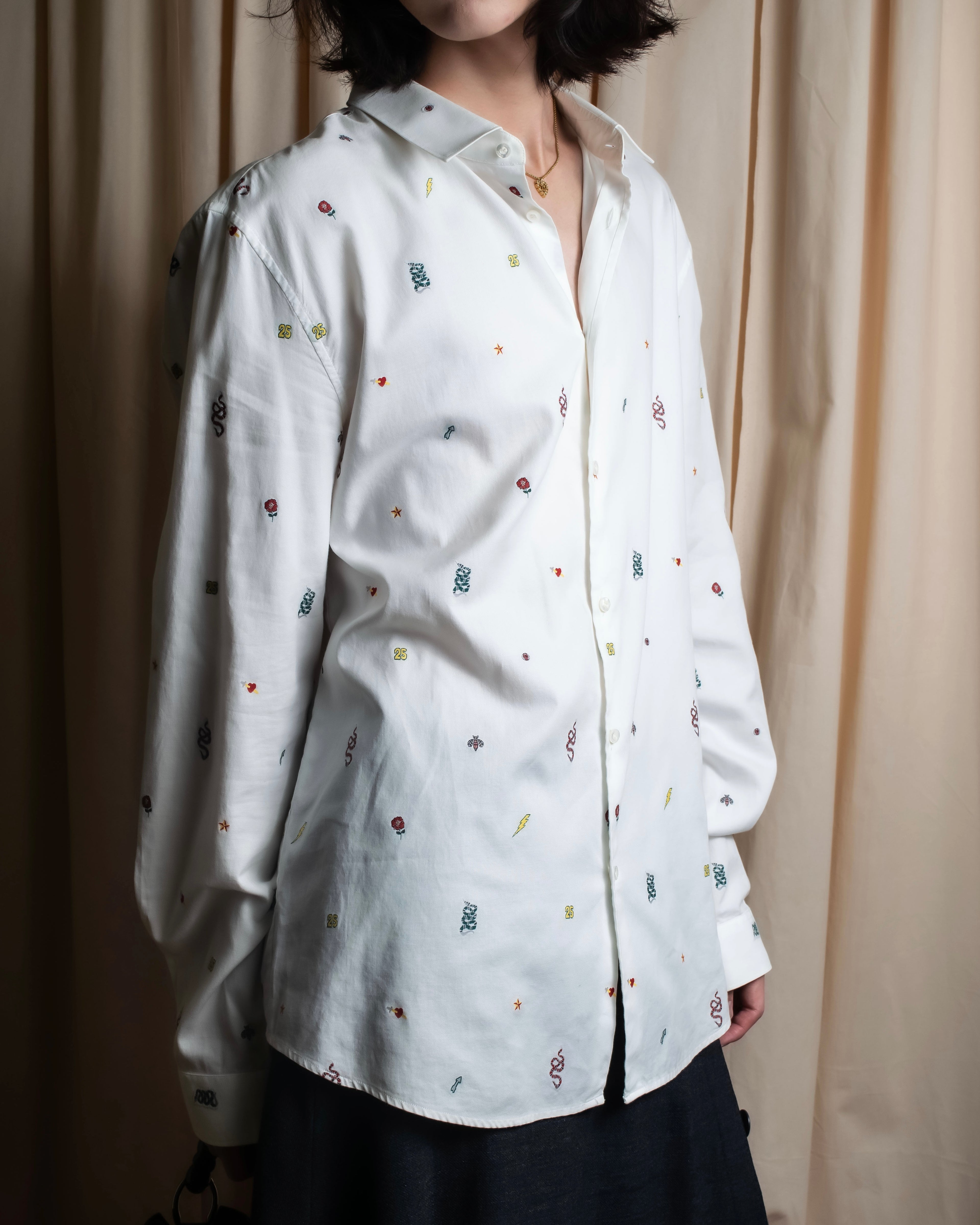 "GUCCI" Michele period iconic motif embroidered shirt