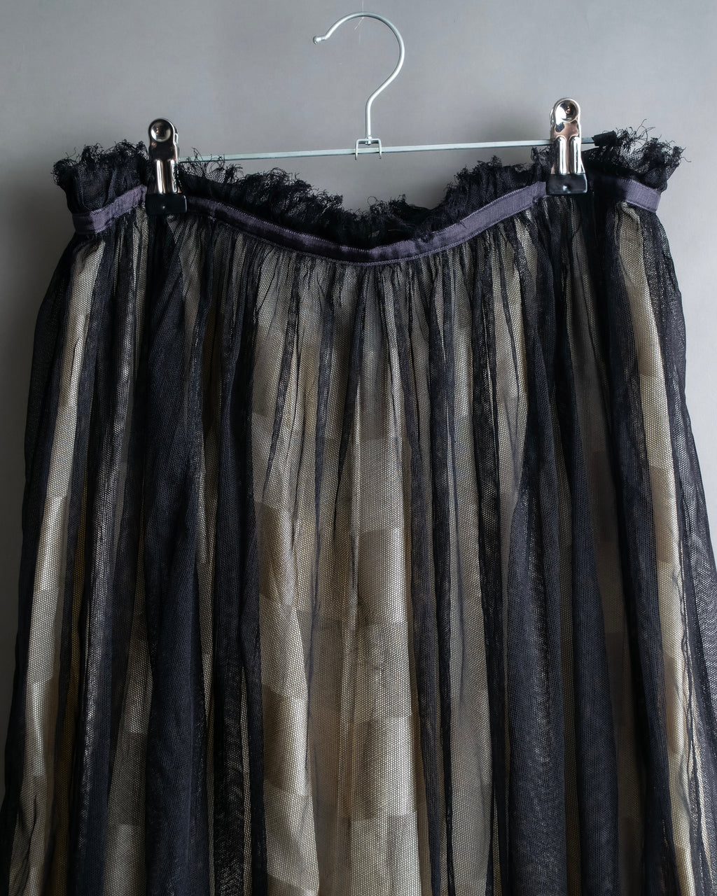 "LOUIS VUITTON" Tulle docking gather mid length skirt