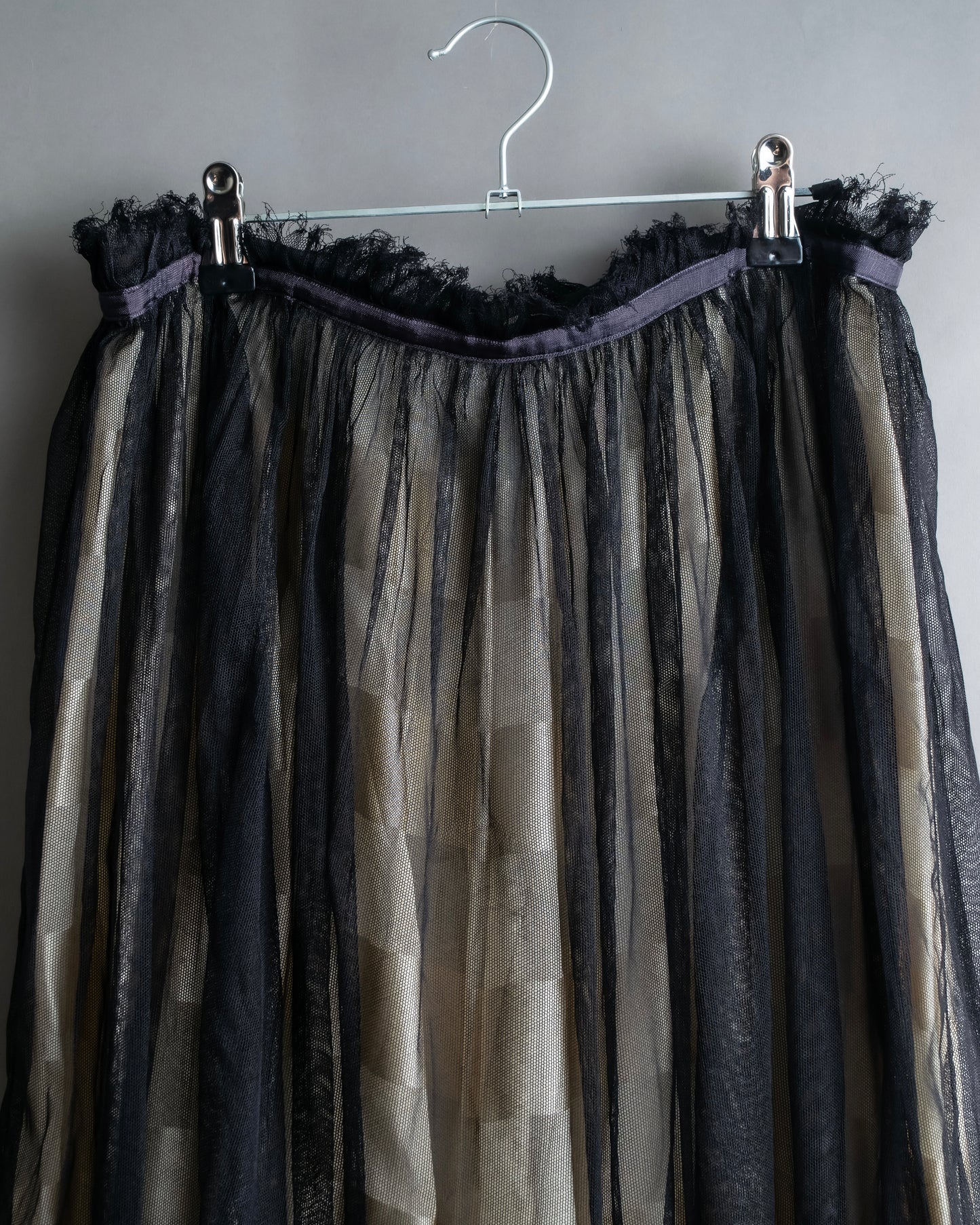 "LOUIS VUITTON" Tulle docking gather mid length skirt