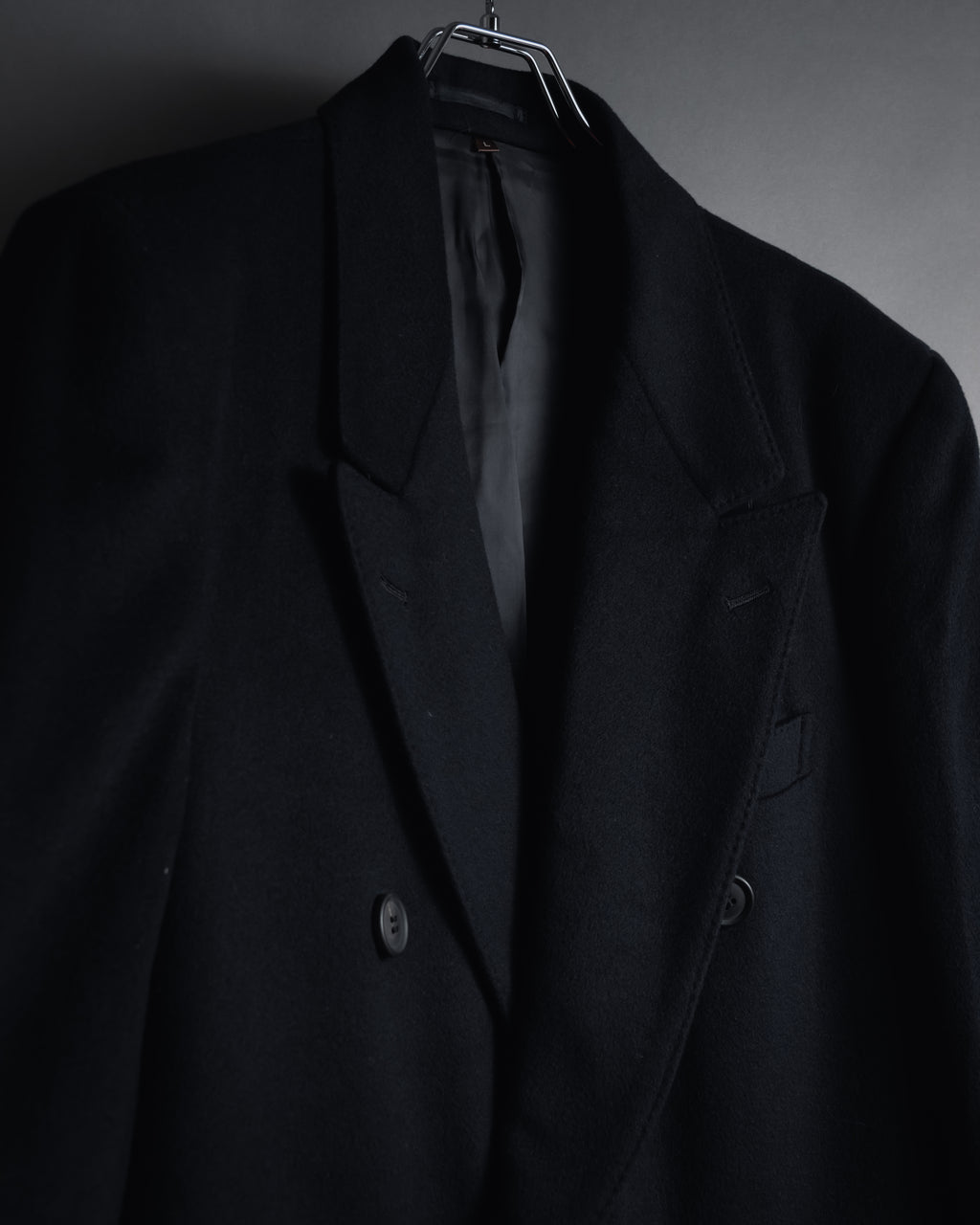 Abrigo doble botonadura de lana de los años 90 de YVES SAINT LAURENT