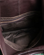 "Sergio Rossi" Foldable landscape design 2way leather bag