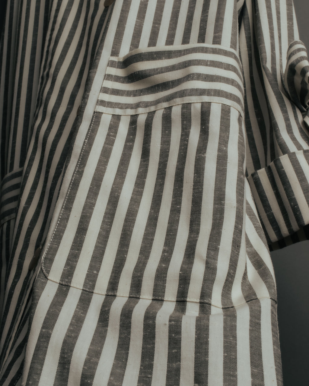 -SPECIAL- “LOEWE” 2010’s striped ribbon sleeve long gown coat
