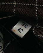 -SPECIAL- “HERMES” 90’s-00’s Windowpane checked sellier button shirt