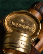 "YVES SAINT LAURENT" Treasure box style turquoise artillery ring