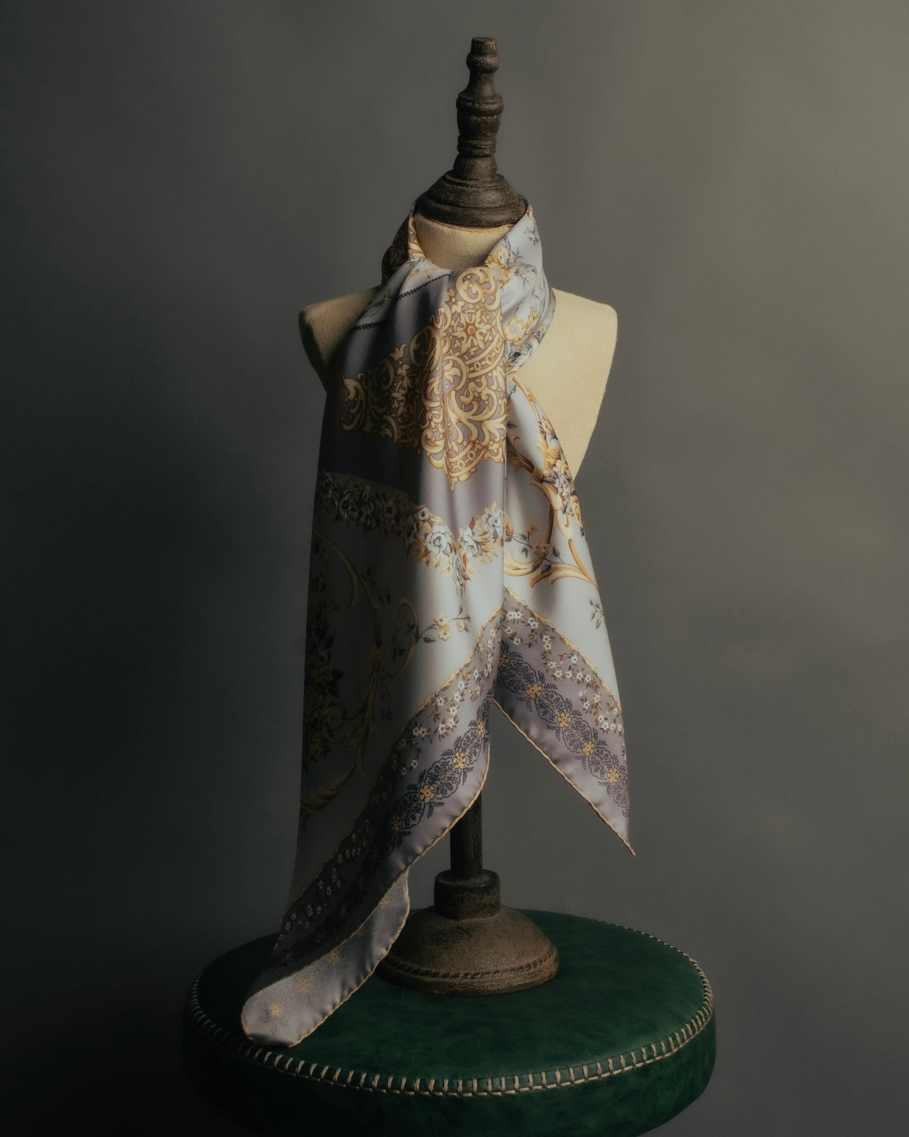 "Christian Dior" 80's-90's Elegant floral silk scarf