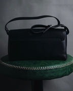 "Salvatore Ferragamo" 90’s-00’s Minimal brushed buckle shoulder bag