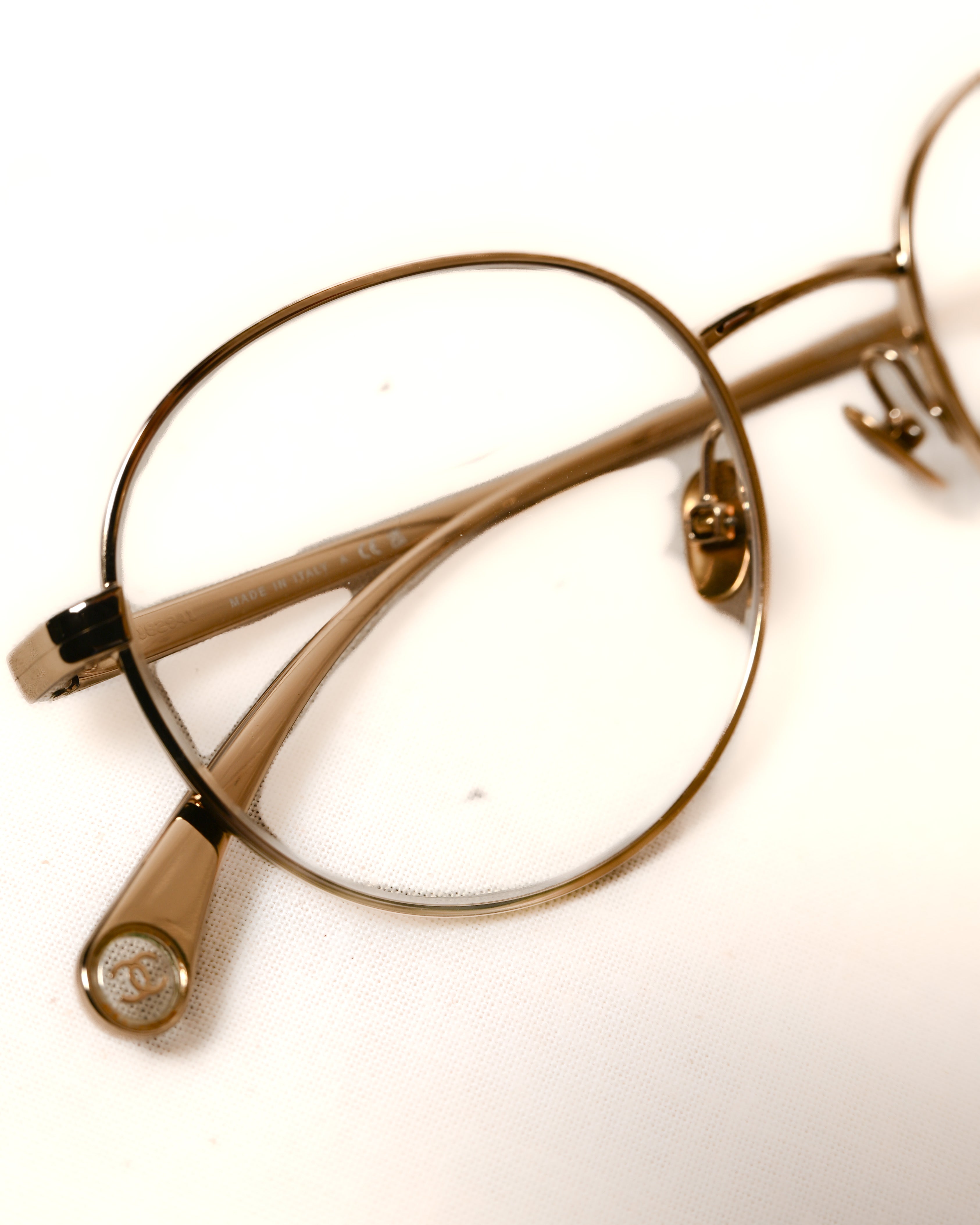 CHANEL/ Coco Mark Designed Gold Flame Glasses
