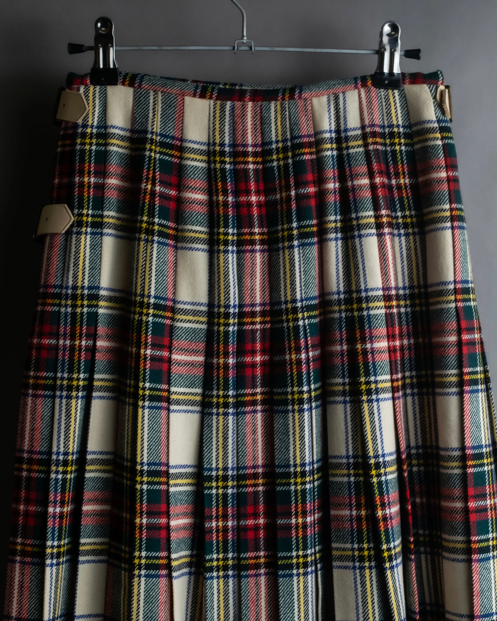 "PINK HOUSE" Tartan check pleated wrap skirt