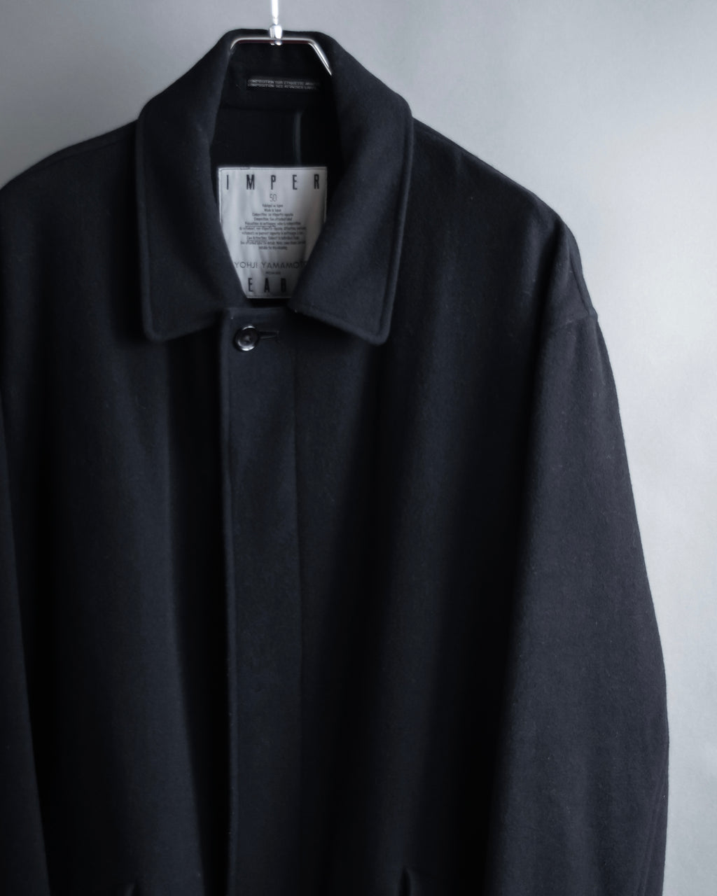 "YOHJI YAMAMOTO" Straight line stand collar coat