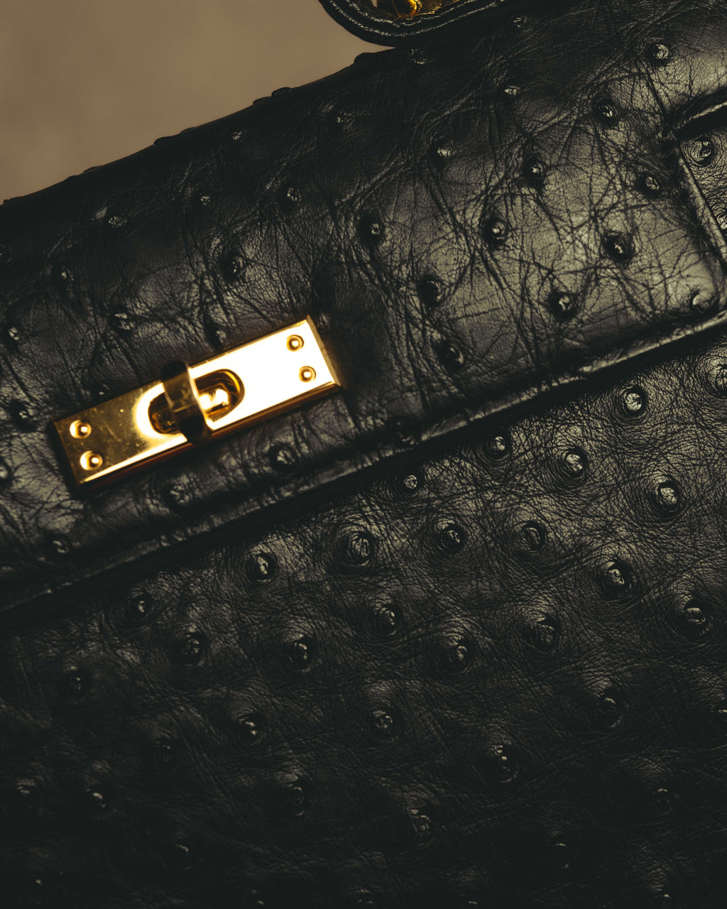 -SPECIAL- "Balenciaga" 90's-00's Ostrich leather structured top handle bag