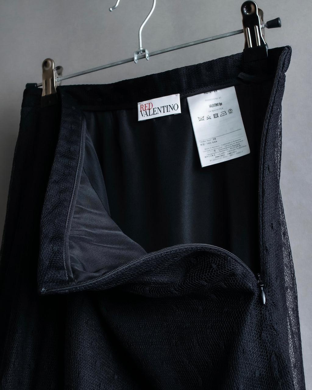 "RED VALENTINO" Polka dot pattern tulle flared skirt