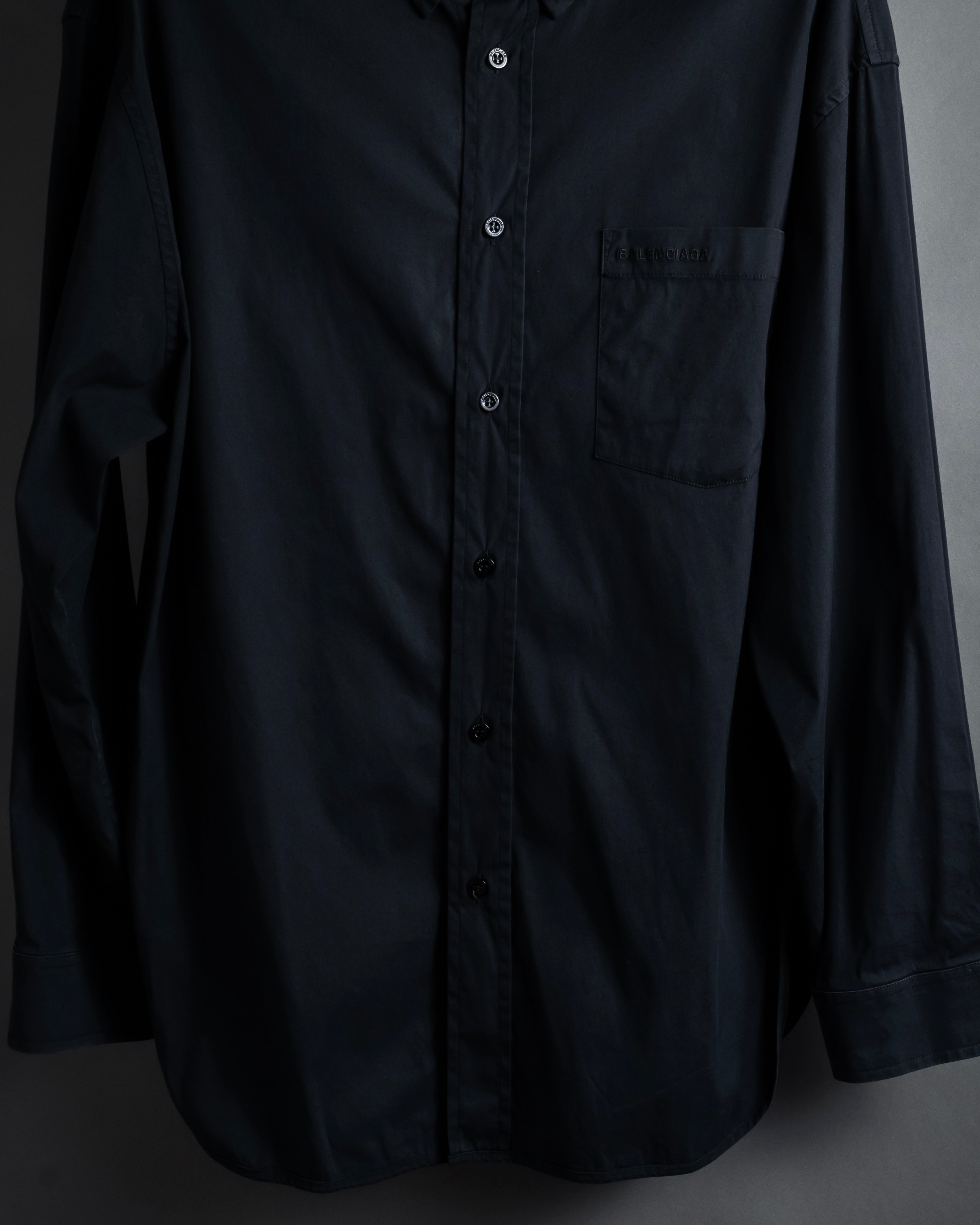 “BALENCIAGA” Button-down collar relaxed shirt