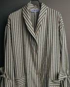 -SPECIAL- “LOEWE” 2010’s striped ribbon sleeve long gown coat