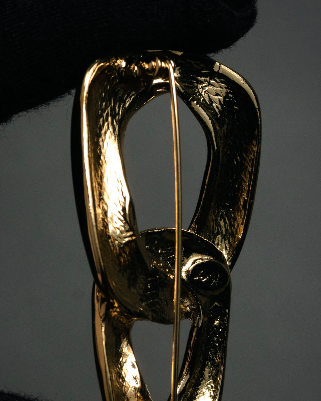 “Yves Saint Laurent” 80’s–90’s Sculptural chain motif brooch