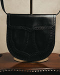 “Yves Saint Laurent” 80’s-90’s Brogue-detailed sculptural leather shoulder bag