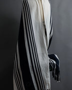 "GUCCI" 90's-00's Line fringe design two-tone long stole