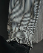 -SPECIAL- “CELINE” 2018’s silk striped ruffle bow blouse