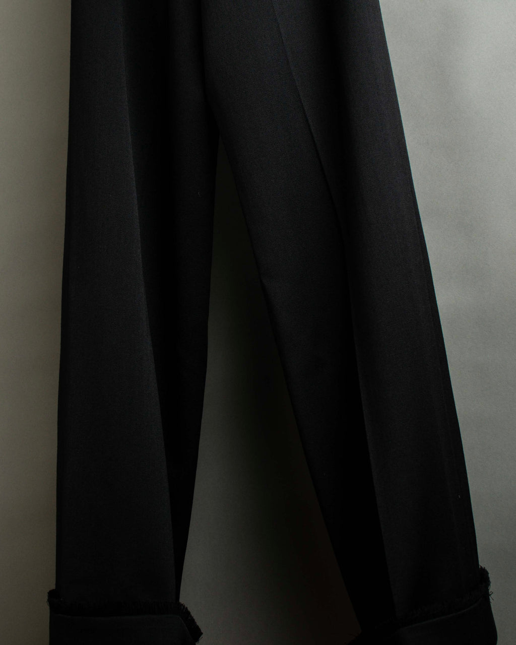 "CHANEL" Fringe design high waist straight cut slacks