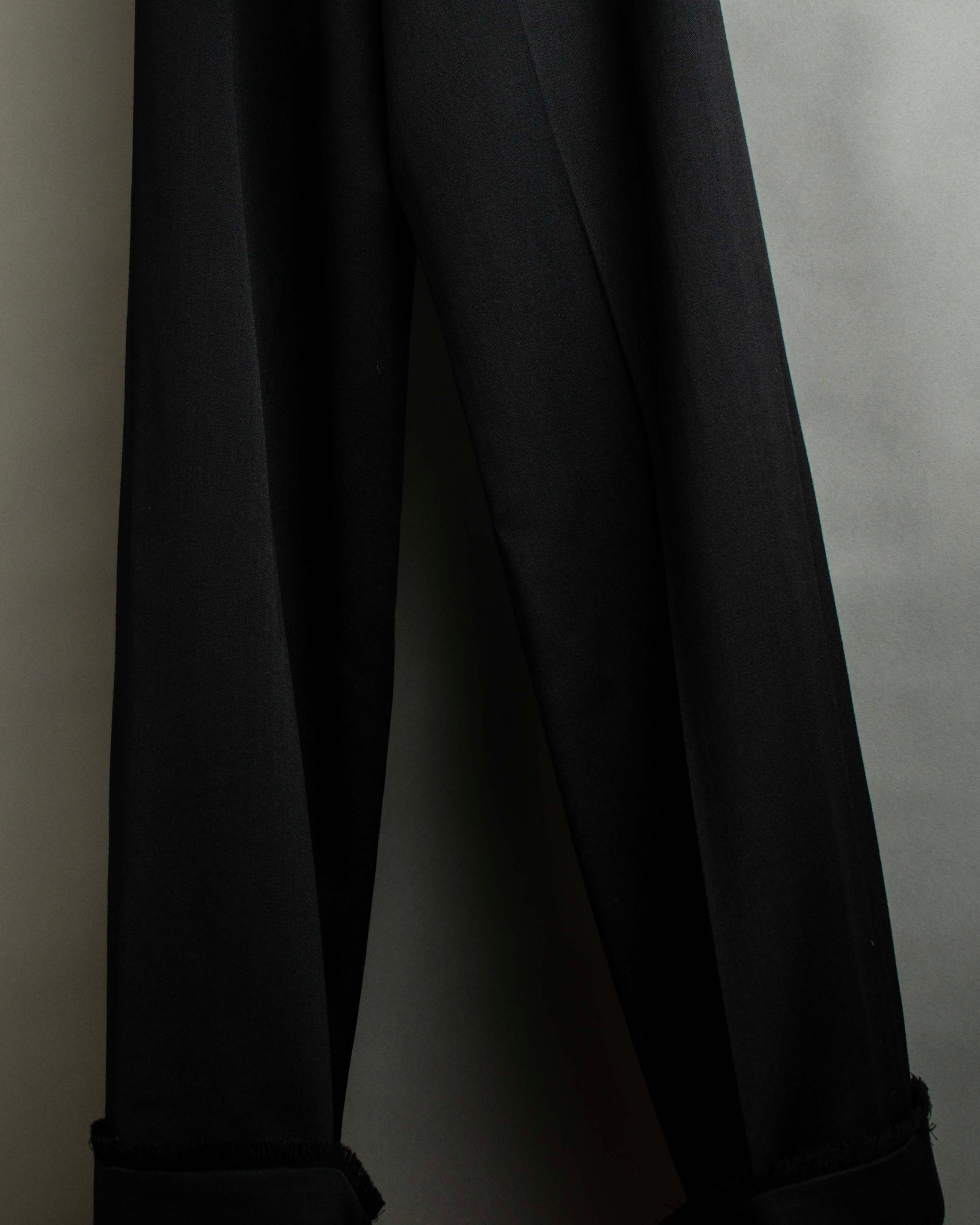 "CHANEL" Fringe design high waist straight cut slacks