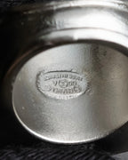 "CHANEL" 00AW Karl Lagerfeld period clear stone design logo engraved ring